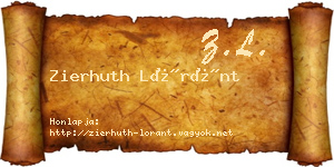 Zierhuth Lóránt névjegykártya