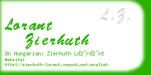 lorant zierhuth business card
